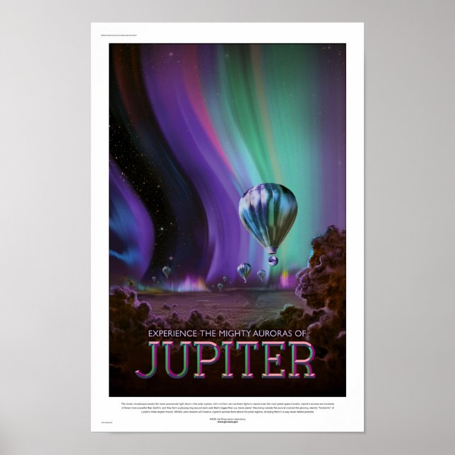 Affiche de voyage de la NASA - Aurora de Jupiter (Devant)