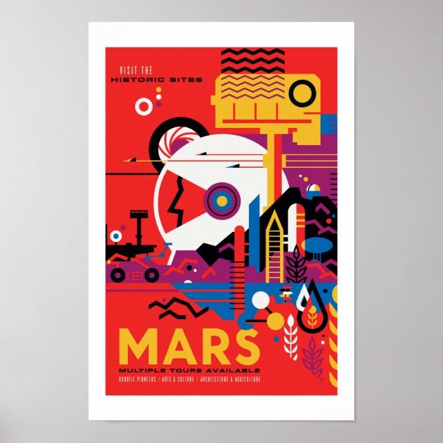 Affiche de voyage de la NASA - Visite de Planet Ma (Devant)