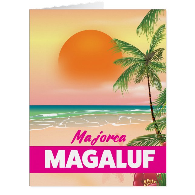 Affiche de voyage de la plage de Magaluf Majorque (Devant)