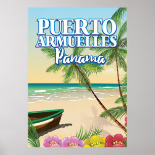 Affiche de voyage de la plage de Puerto Armuelles