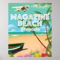 Affiche de voyage de la plage du magazine Grenade