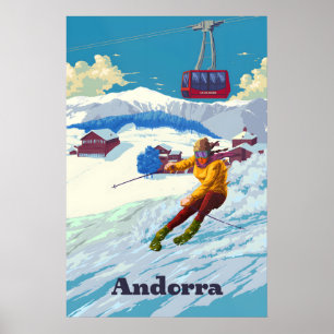 Affiche de voyage de la station de ski Andorra Pal