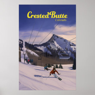 Affiche de voyage de la station de ski Crested But