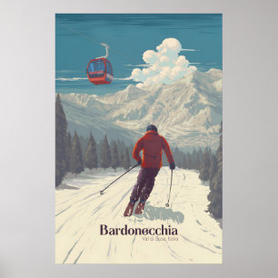 Affiche de voyage de la station de ski de Bardonec