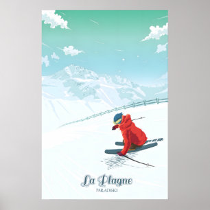 Affiche de voyage de la station de ski de La Plagn