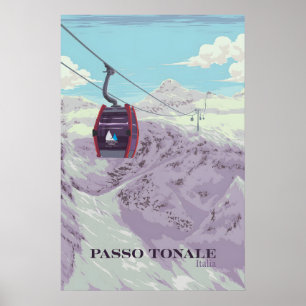 Affiche de voyage de la station de ski de Passo To