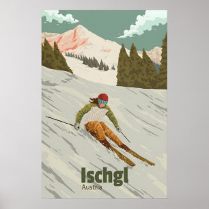 Affiche de voyage de la station de ski Ischgl Autr