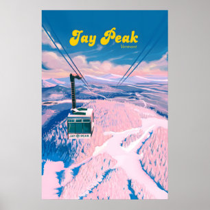 Affiche de voyage de la station de ski Jay Peak Ve
