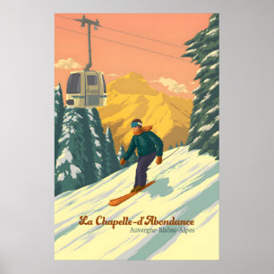 Affiche de voyage de la station de ski La Chapelle