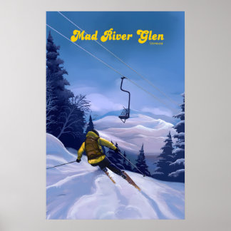 Affiche de voyage de la station de ski Mad River G