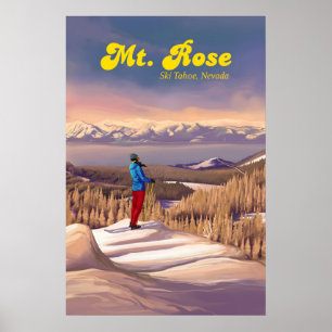 Affiche de voyage de la station de ski Mount Rose 