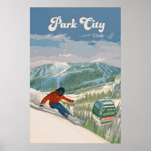 Affiche de voyage de la station de ski Park City U