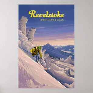 Affiche de voyage de la station de ski Revelstoke 