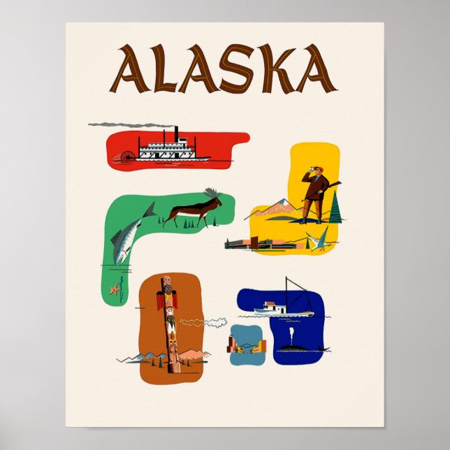 Affiche de voyage de l'Alaska (Devant)