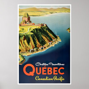 Affiche de voyage de l'art du Québec Canada Chatea