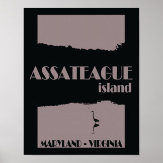 Affiche de voyage de l'île d'Assateague