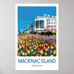 Affiche de voyage de l'île Mackinac Michigan