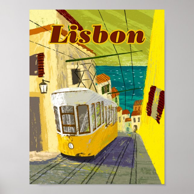 Affiche de voyage de Lisbonne 8,5 po x 11 po (Devant)