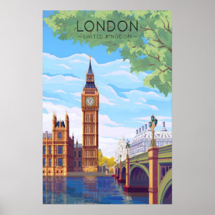 Affiche de voyage de Londres Big Ben