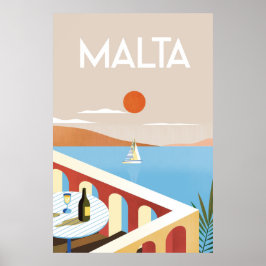 affiche de voyage de Malte
