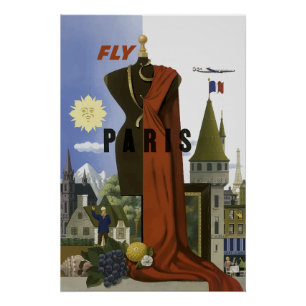 Affiche de voyage de mode surréaliste Vintage Fly 