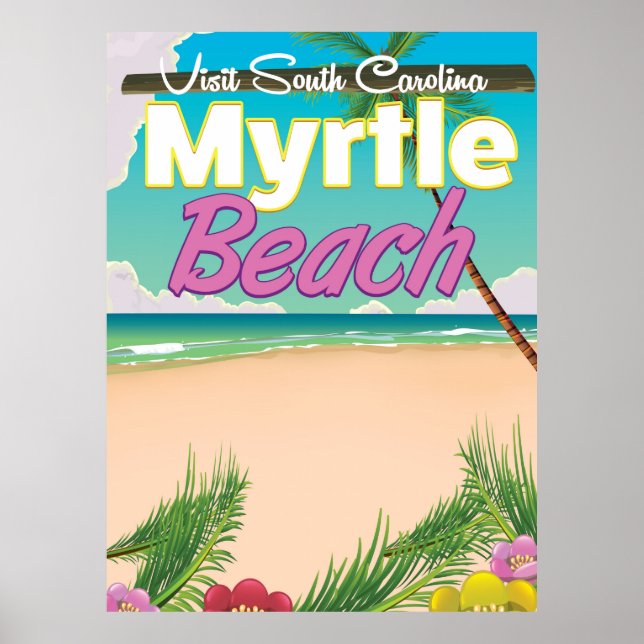 Affiche de voyage de Myrtle Beach en Caroline du S (Devant)