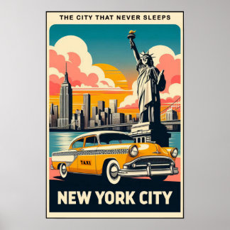 Affiche de voyage de New York City édition 1955