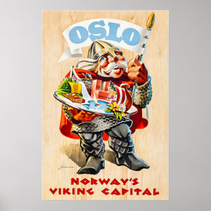 Affiche de voyage de Norvège Impression d'art Viki
