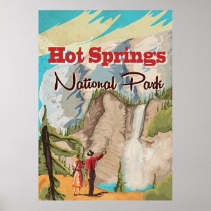 Affiche de voyage de parc national de Hot Springs