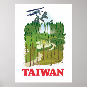 Affiche de voyage de paysage de Taïwan