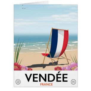 Affiche de voyage de plage au bord de la mer Franc
