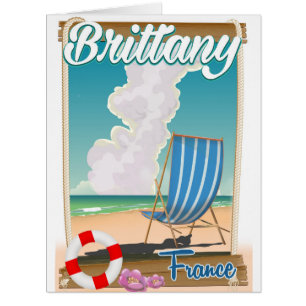 Affiche de voyage de plage de Bretagne France