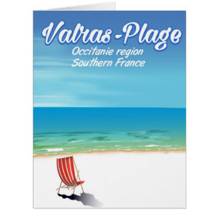 Affiche de voyage de plage Valras-Plage France.