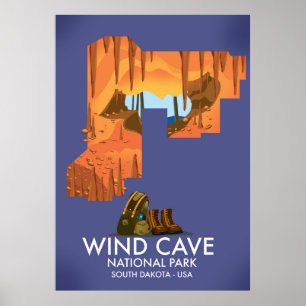 Affiche de voyage de randonnée du parc national de