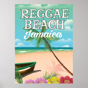 Affiche de voyage de Reggae Beach Jamaïque