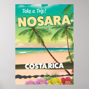 Affiche de voyage de Rican de côte de Nosara