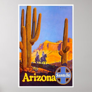 Affiche de voyage de Santa Fe peinture Arizona Art