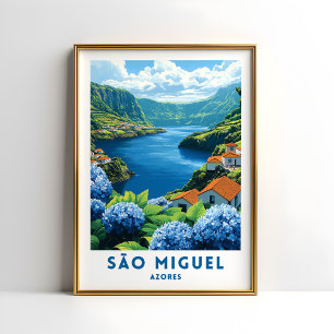 Affiche de voyage de São Miguel Azores décoration