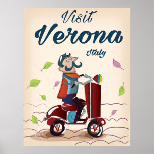 Affiche de voyage de scooter italien Vérone