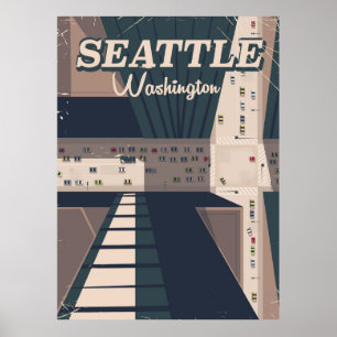 Affiche de voyage de Seattle, État de Washington