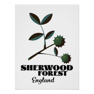 Affiche de voyage de Sherwood Forest Angleterre