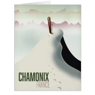 Affiche de voyage de ski Chamonix France