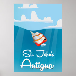 Affiche de voyage de St. John's, Antigua-et-Barbud