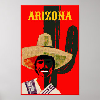 Affiche de voyage de style Vintage Arizona