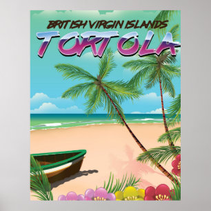 Affiche de voyage de Tortola Îles Vierges