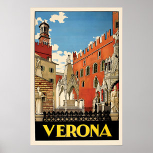 Affiche de voyage de Vérone Italie Art mural vinta