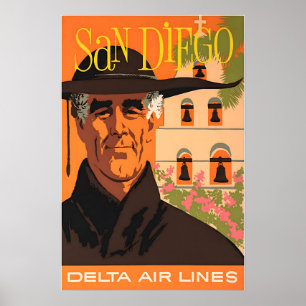 Affiche de voyage Delta de San Diego, Californie,