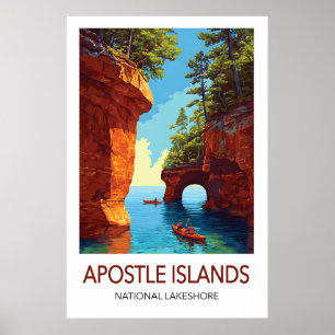 Affiche de voyage des îles de l'Apôtre Wisconsin