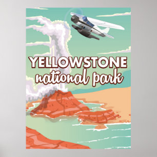 Affiche de voyage dessin animé du parc national de