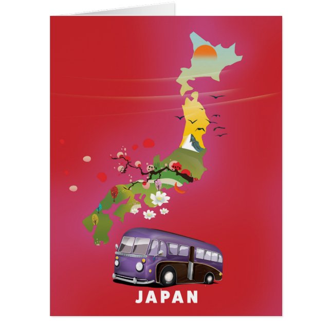Affiche de voyage d'illustration du Japon. (Devant)